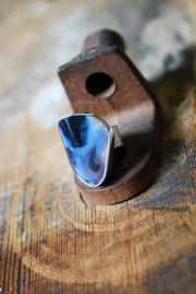 Black Lightning Ridge Fire Opal Ring