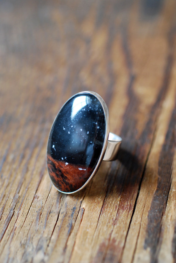 Distant Lands Ring Oregon Obsidian