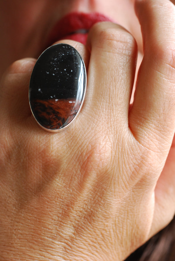 Distant Lands Ring Oregon Obsidian