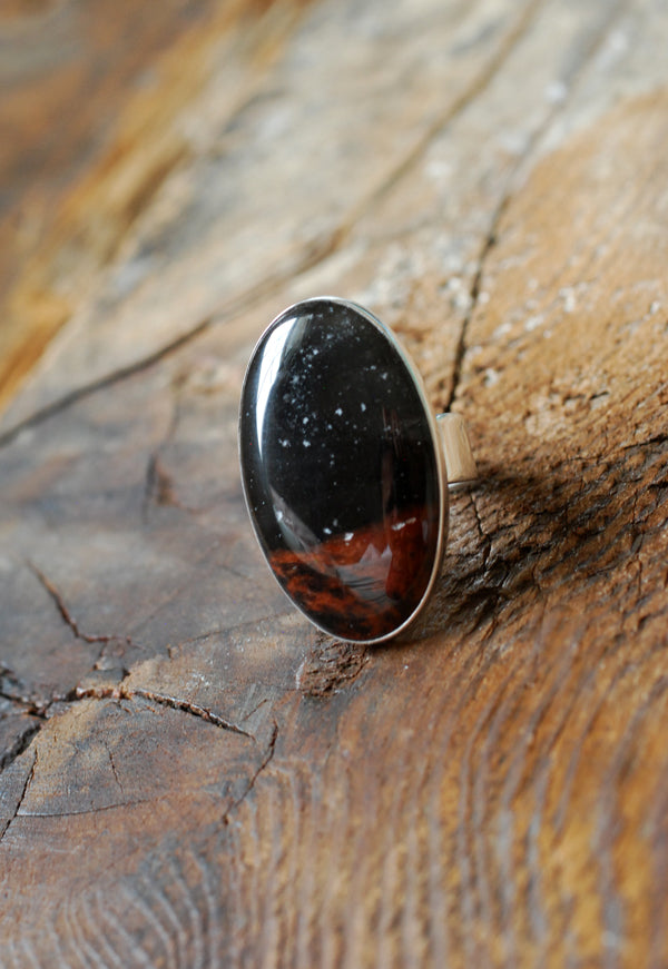 Distant Lands Ring Oregon Obsidian
