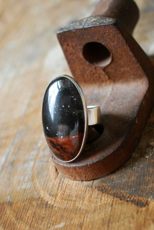 Distant Lands Ring Oregon Obsidian