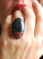 Distant Lands Ring Oregon Obsidian