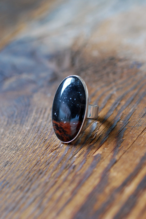 Distant Lands Ring Oregon Obsidian