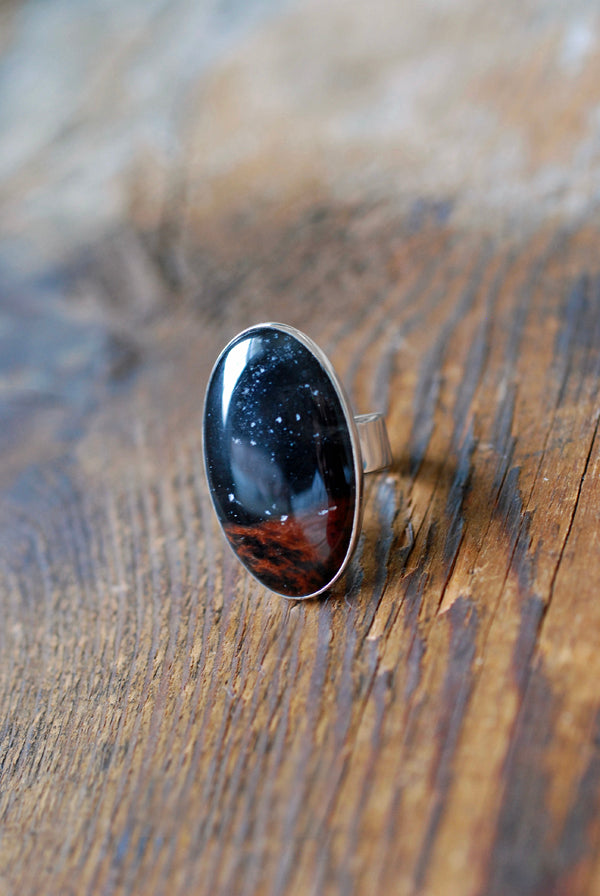 Distant Lands Ring Oregon Obsidian