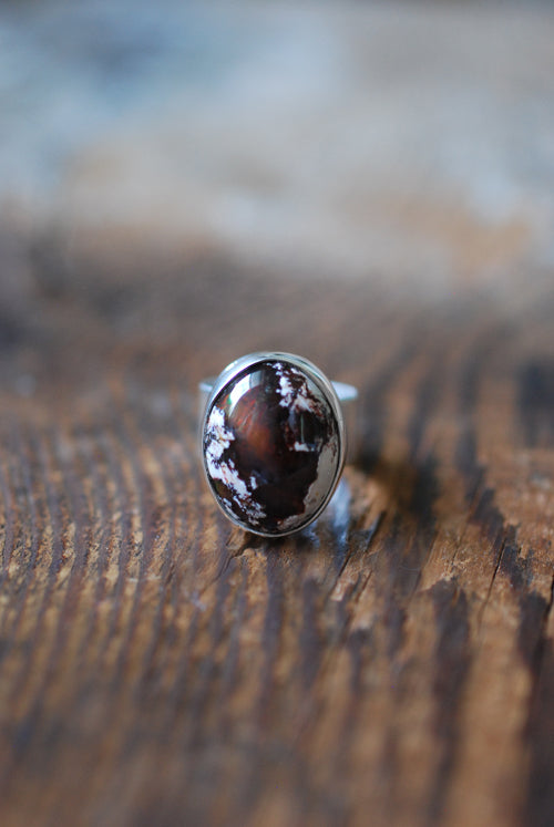 Mocha Rainbow Fire Opal Ring