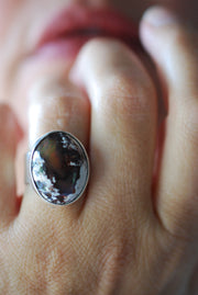 Mocha Rainbow Fire Opal Ring