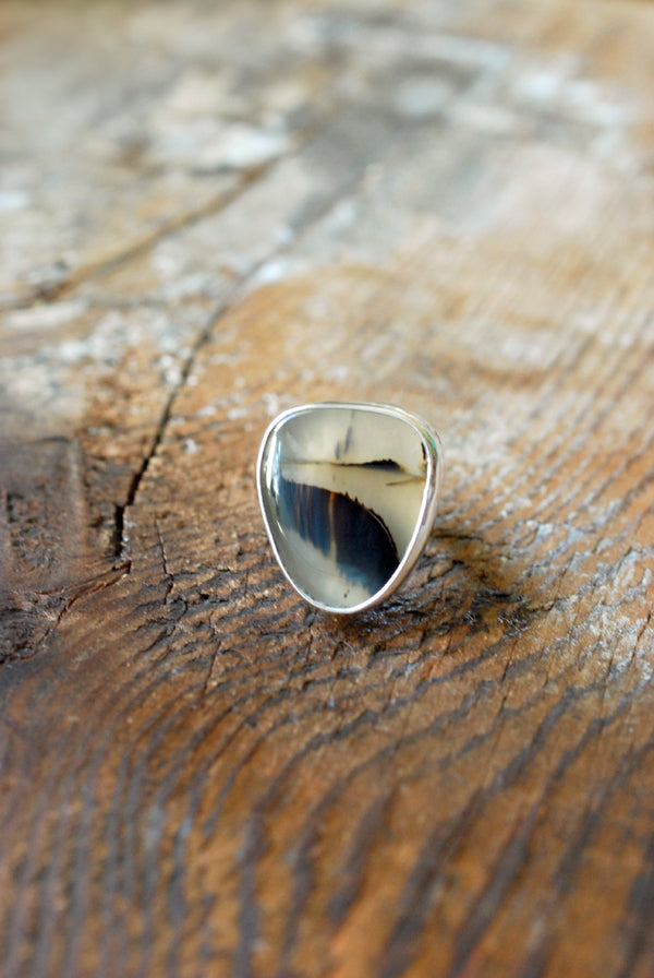 Road Less Traveled Ring Old Stock Montana Agate