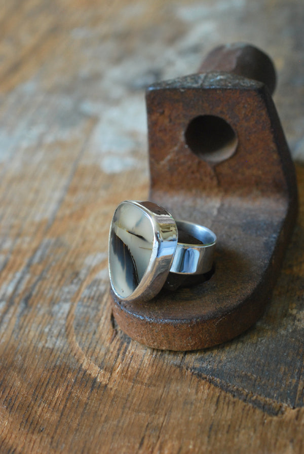 Road Less Traveled Ring Old Stock Montana Agate