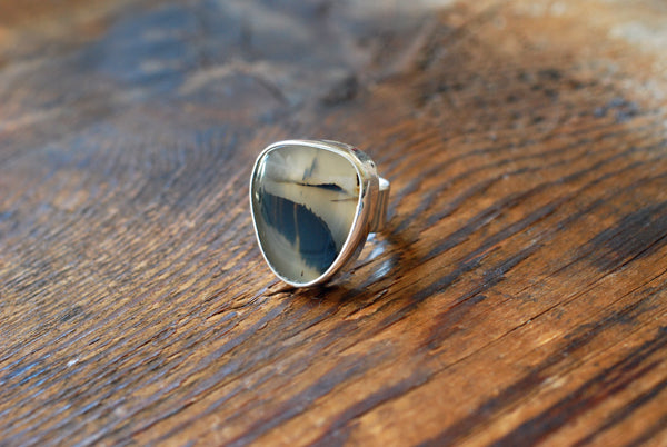 Road Less Traveled Ring Old Stock Montana Agate