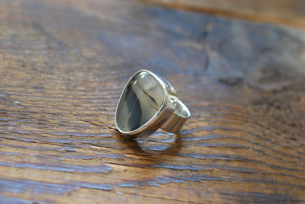 Road Less Traveled Ring Old Stock Montana Agate
