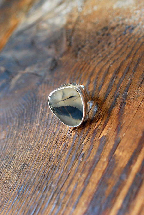 Road Less Traveled Ring Old Stock Montana Agate