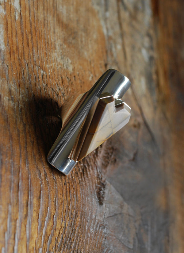 Heart Of Gold Jasper Geometric Gem Ring