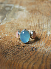 Moonwater Cloister Ring Aquamarine And Pink Chalcedony