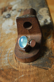 Moonwater Cloister Ring Aquamarine And Pink Chalcedony