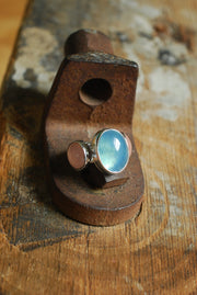 Moonwater Cloister Ring Aquamarine And Pink Chalcedony
