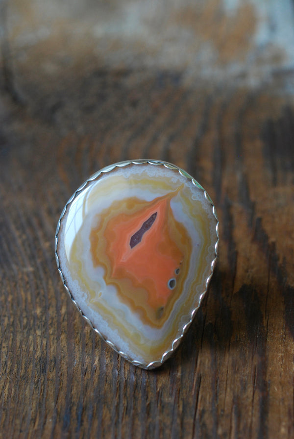 Neon Sun Ring Rare Collector Old Stock Laguna Agate