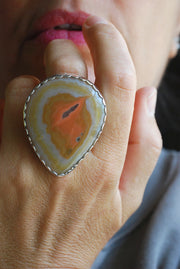 Neon Sun Ring Rare Collector Old Stock Laguna Agate