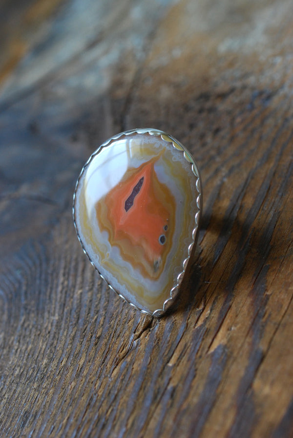 Neon Sun Ring Rare Collector Old Stock Laguna Agate