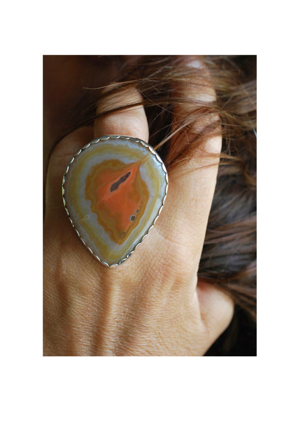Neon Sun Ring Rare Collector Old Stock Laguna Agate – Dollybird Design