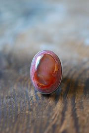 Halloween Moon Ring Statement Fire Opal