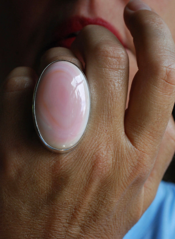 Pink Venus Ring Statement Conch Shell