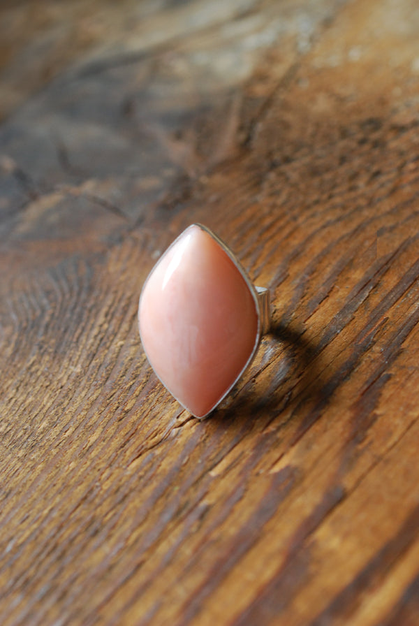 First Love Ring Peruvian Pink Opal