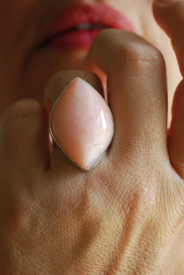 First Love Ring Peruvian Pink Opal