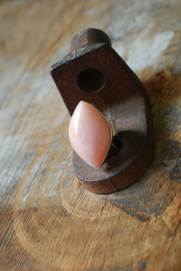 First Love Ring Peruvian Pink Opal