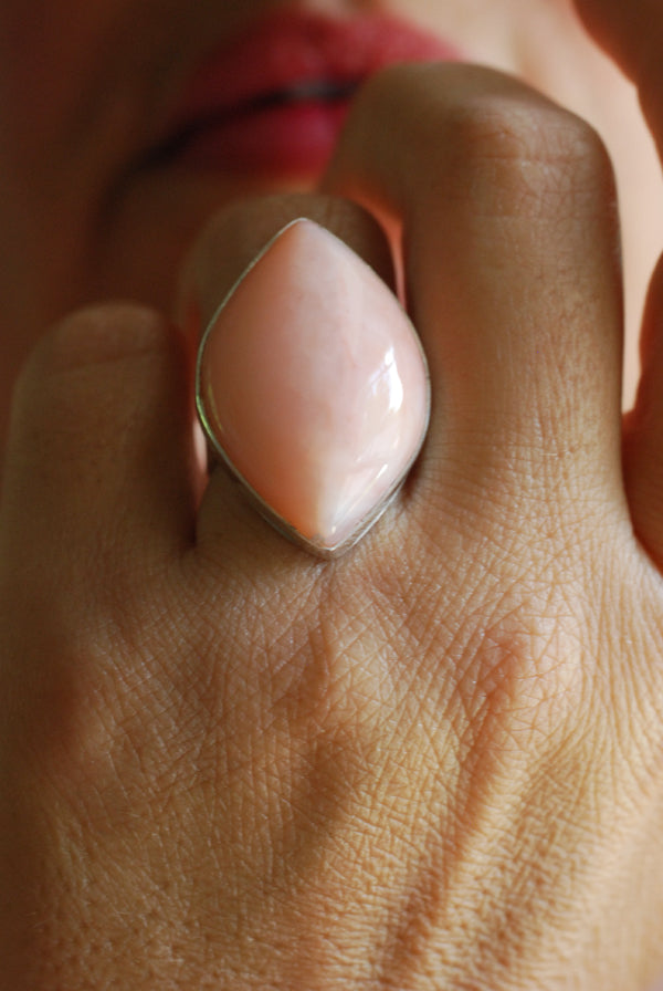 First Love Ring Peruvian Pink Opal