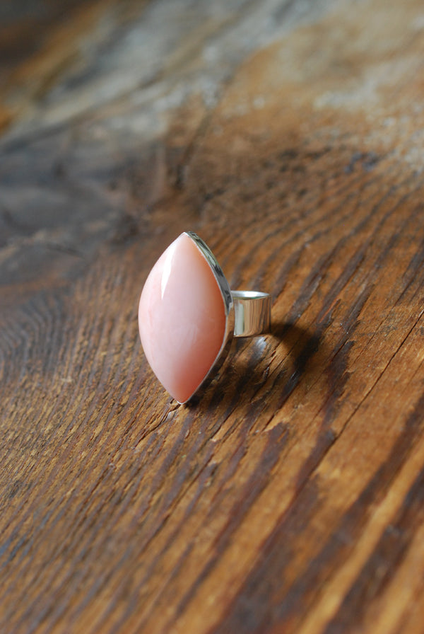 First Love Ring Peruvian Pink Opal
