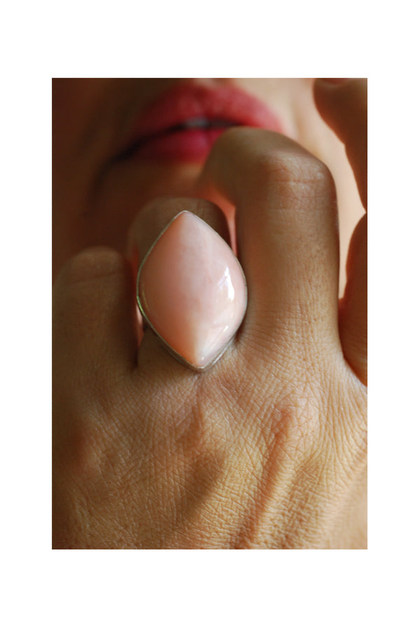 First Love Ring Peruvian Pink Opal