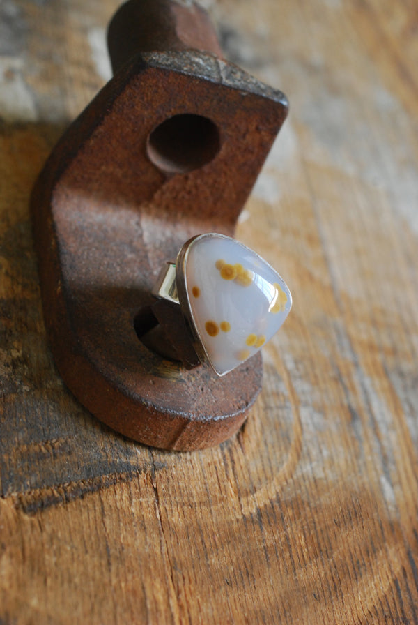 Polka Dot Agate Ring