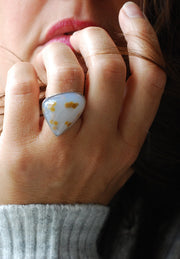 Polka Dot Agate Ring