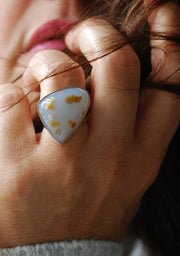 Polka Dot Agate Ring