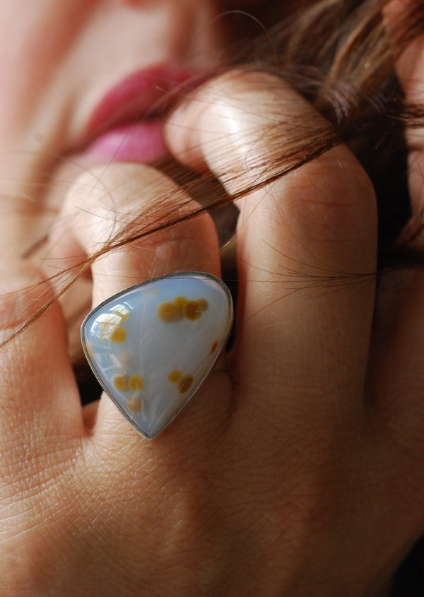Polka Dot Agate Ring