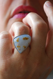 Polka Dot Agate Ring