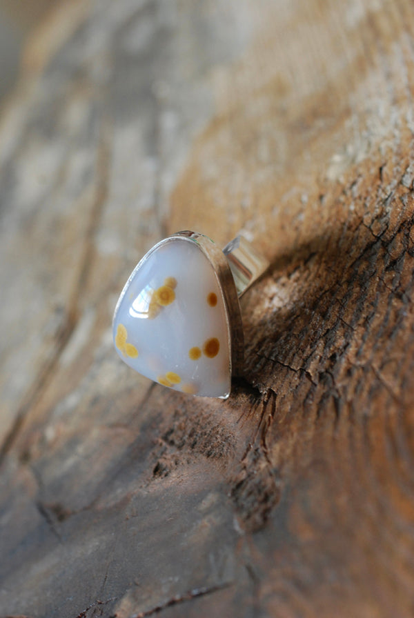 Polka Dot Agate Ring