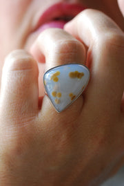 Polka Dot Agate Ring