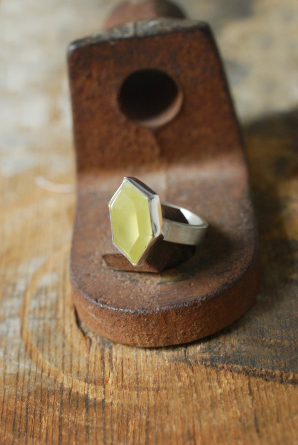 Sunny Summer Ring Rare Australian Prehnite