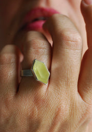 Sunny Summer Ring Rare Australian Prehnite
