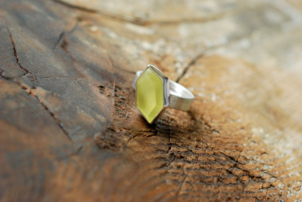 Sunny Summer Ring Rare Australian Prehnite