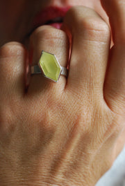 Sunny Summer Ring Rare Australian Prehnite