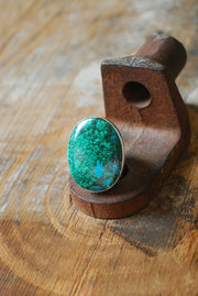 Reef Ring Chrysocolla Malachite Feather Plumes