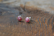 Rhodochrosite Bullseye Gem Studs