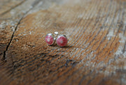 Rhodochrosite Bullseye Gem Studs