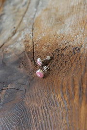 Rhodochrosite Bullseye Gem Studs
