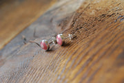 Rhodochrosite Bullseye Gem Studs