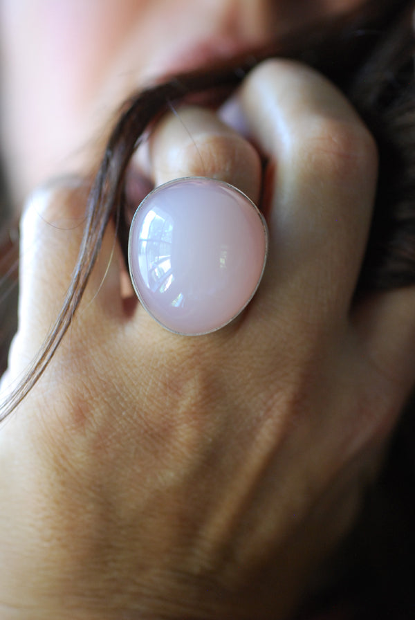 Eternal Glow Ring Master Cut Statement Rose Quartz