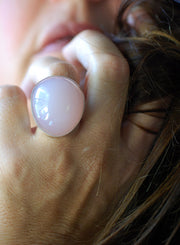 Eternal Glow Ring Master Cut Statement Rose Quartz