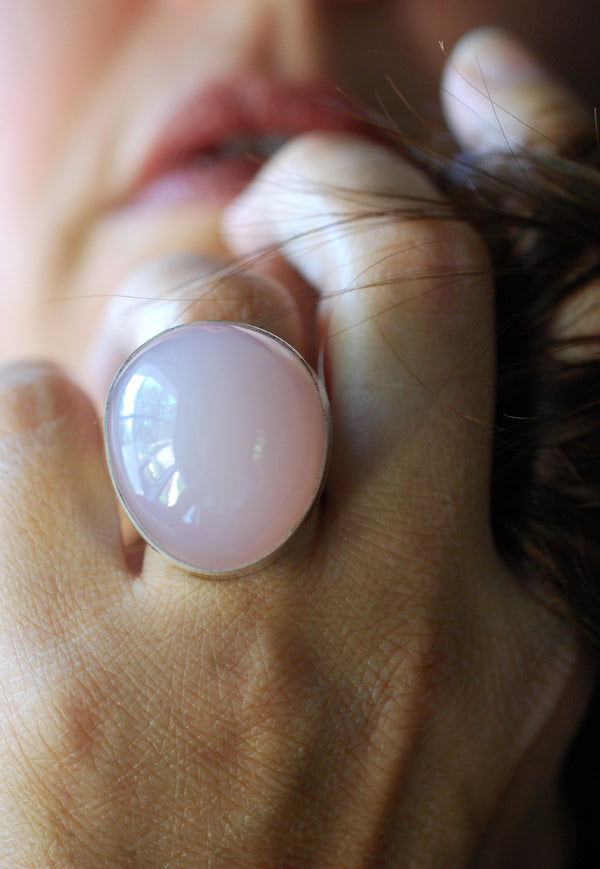 Eternal Glow Ring Master Cut Statement Rose Quartz